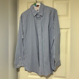 Professional Blue Checkered Men's Casual Shirt size 16-33